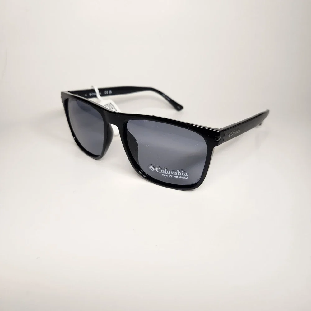 COLUMBIA Boulder Ridge Rectangular Sunglasses Men Black Smoke Marchon C550SP New